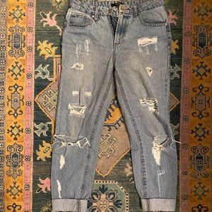 Vintage Ripped High Rise Jeans